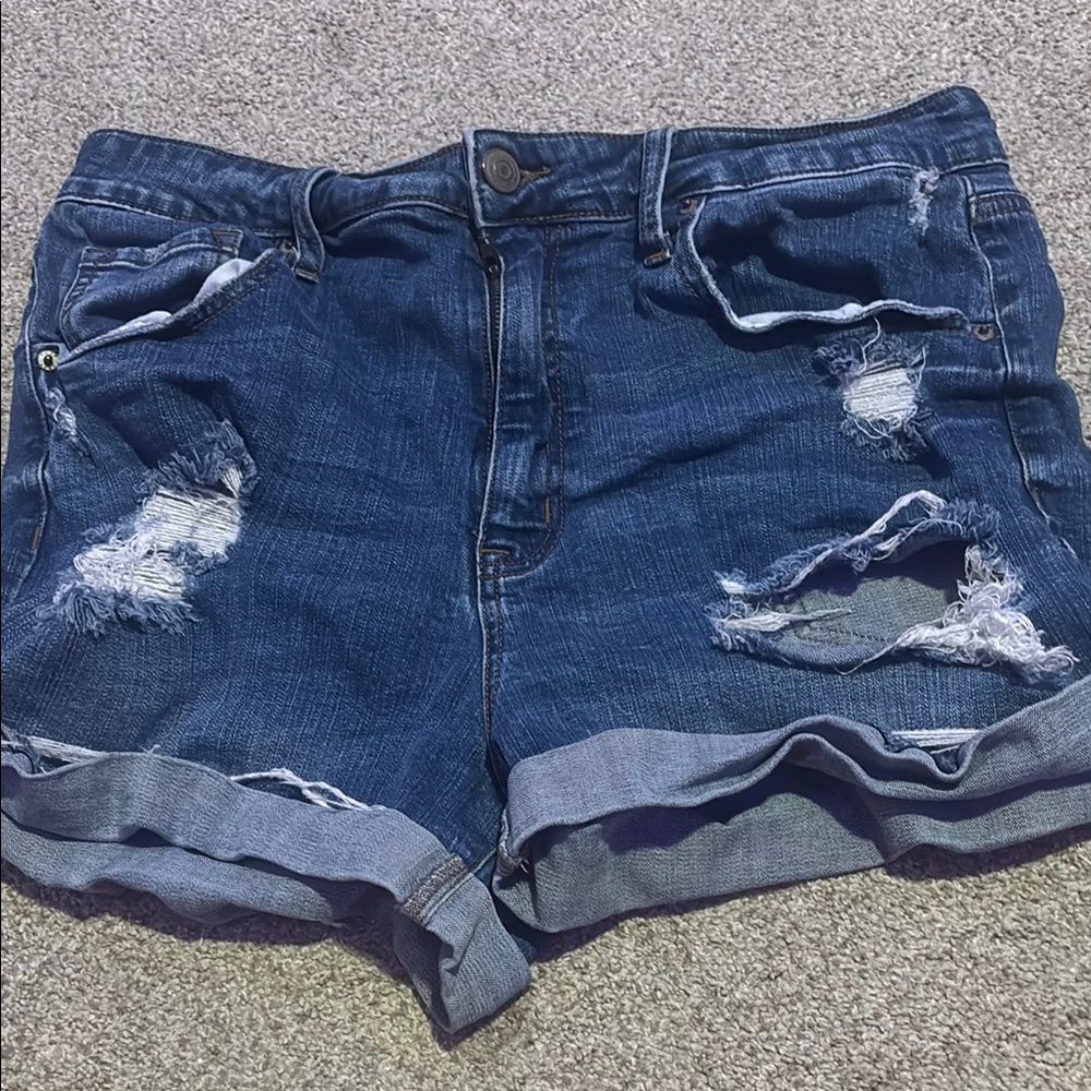 Aeropostale Blue Distressed Jean Shorts